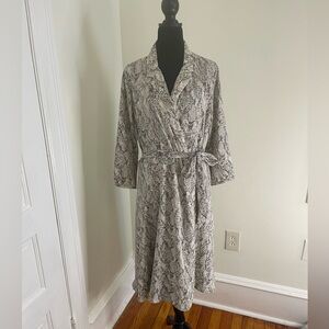 Ann Taylor snakeskin print wrap dress.